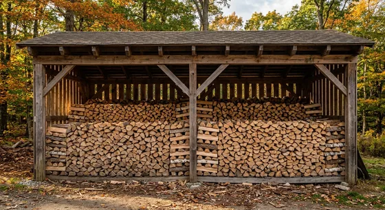Укладка дров в Запрудне, улица Зелёная, 37